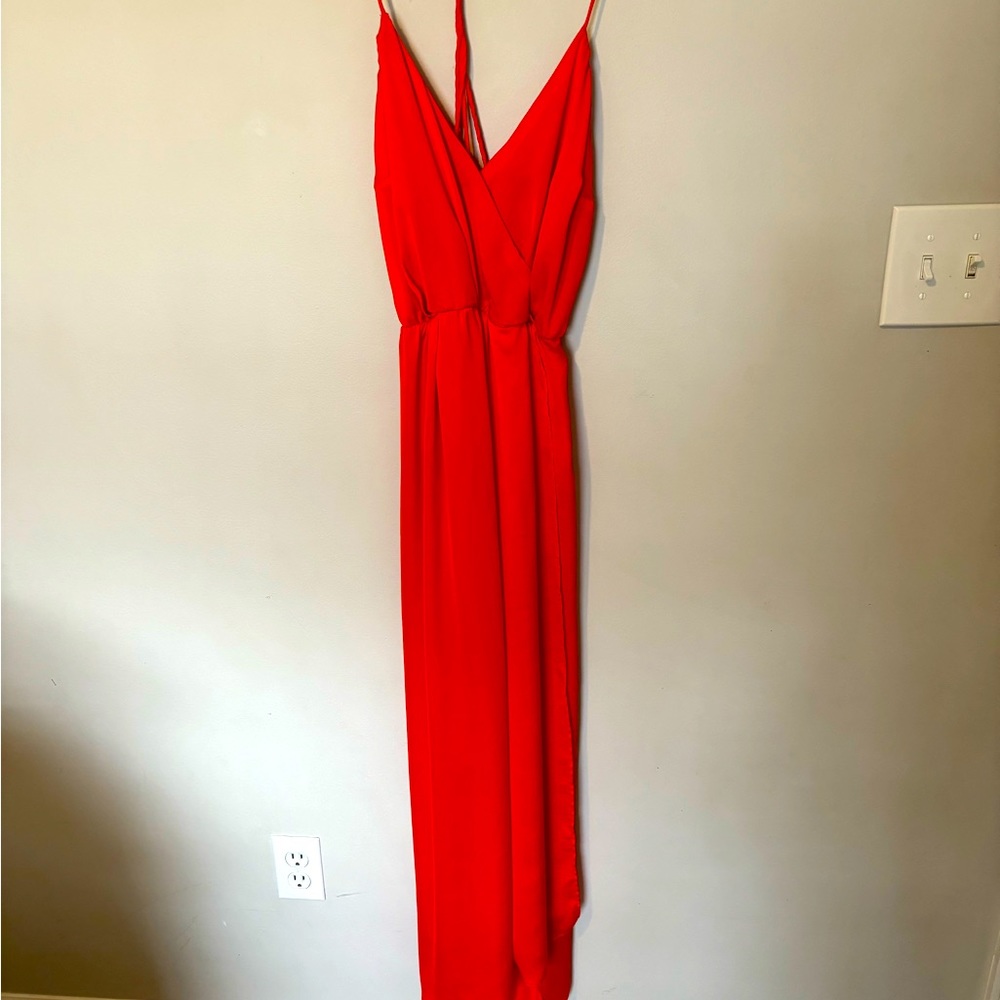 Lush size medium Strappy red wrap front dress